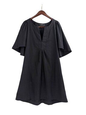 Tuckernuck Pomander Place Black Finley Flutter Sleeve Dress Womens Medium Casual